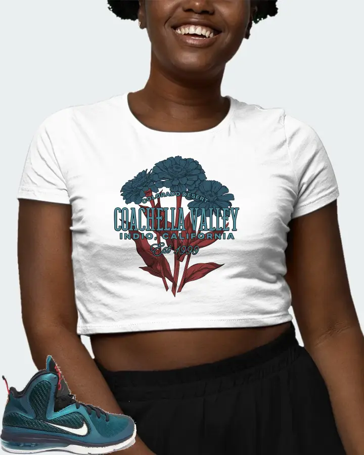 Nike LeBron 9 Sneaker Matching White Crop Top (Coachella Valley) - View 3