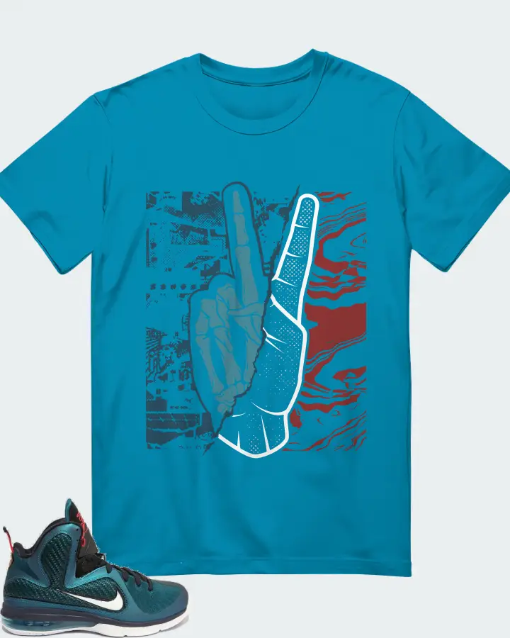 Nike LeBron 9 Sneaker Matching Aqua T-Shirt - Peace of mind