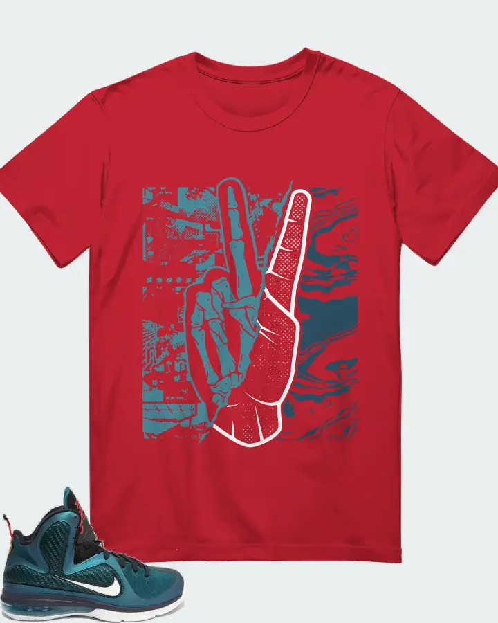 Nike LeBron 9 Sneaker Matching Red T-Shirt - Peace of mind