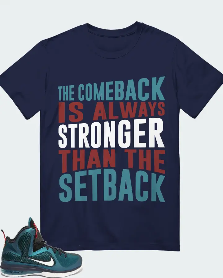Nike LeBron 9 Sneaker Matching Navy Kid's T-Shirt - The Comeback
