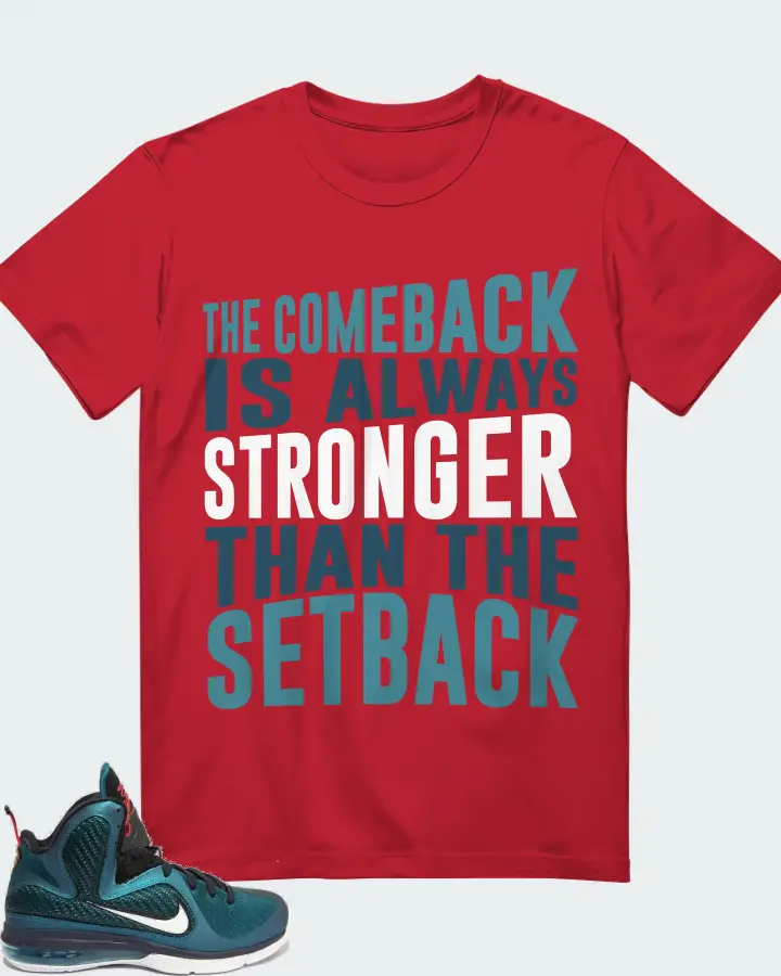 Nike LeBron 9 Sneaker Matching Red T-Shirt - The Comeback