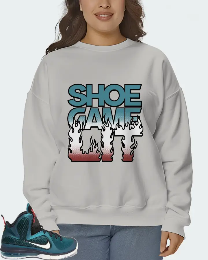 Nike LeBron 9 Sneaker Matching Grey Sweatshirt (Shoe Game Lit Refreshed) - View 7