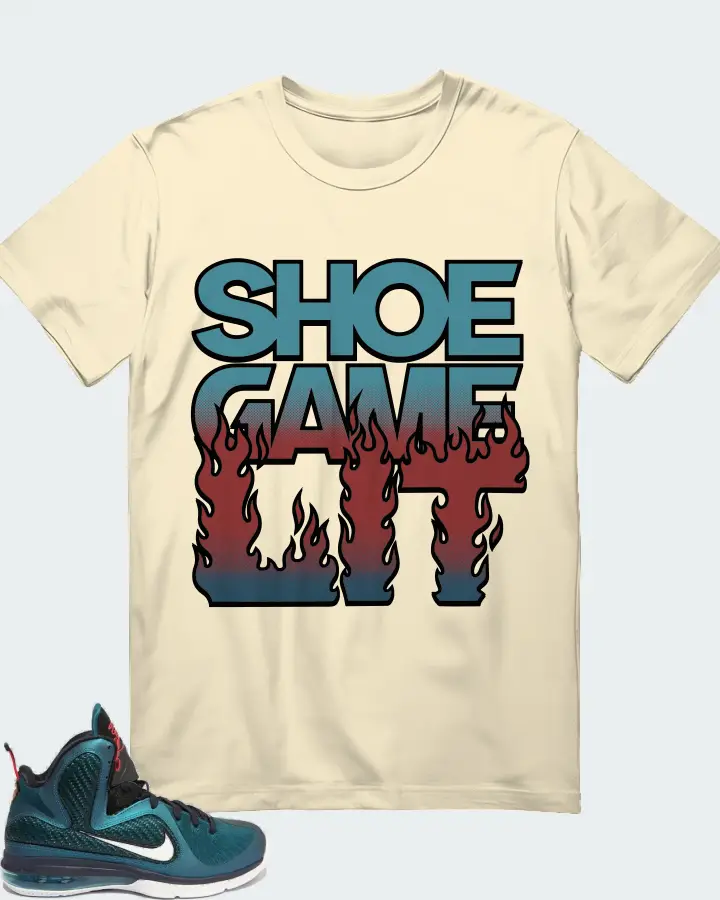 Nike LeBron 9 Sneaker Matching Natural T-Shirt - Shoe Game Lit Refreshed