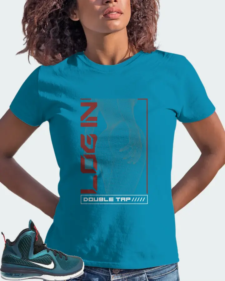 Nike LeBron 9 Sneaker Matching Aqua T-Shirt (LOGIN) - View 3