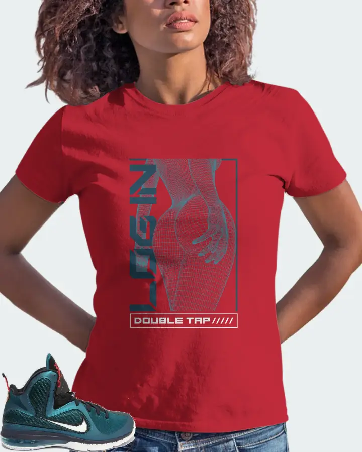 Nike LeBron 9 Sneaker Matching Red T-Shirt (LOGIN) - View 3