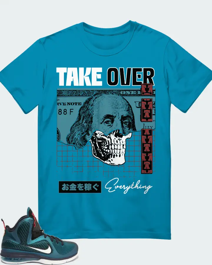 Nike LeBron 9 Sneaker Matching Aqua T-Shirt - Take Over