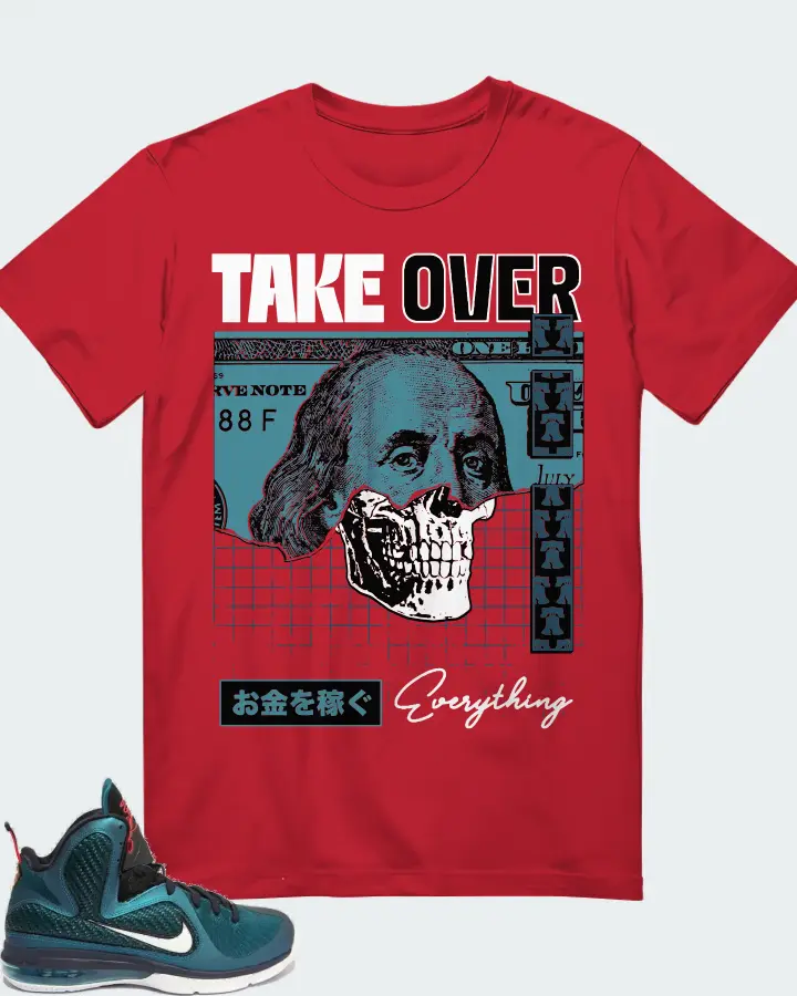 Nike LeBron 9 Sneaker Matching Red T-Shirt - Take Over