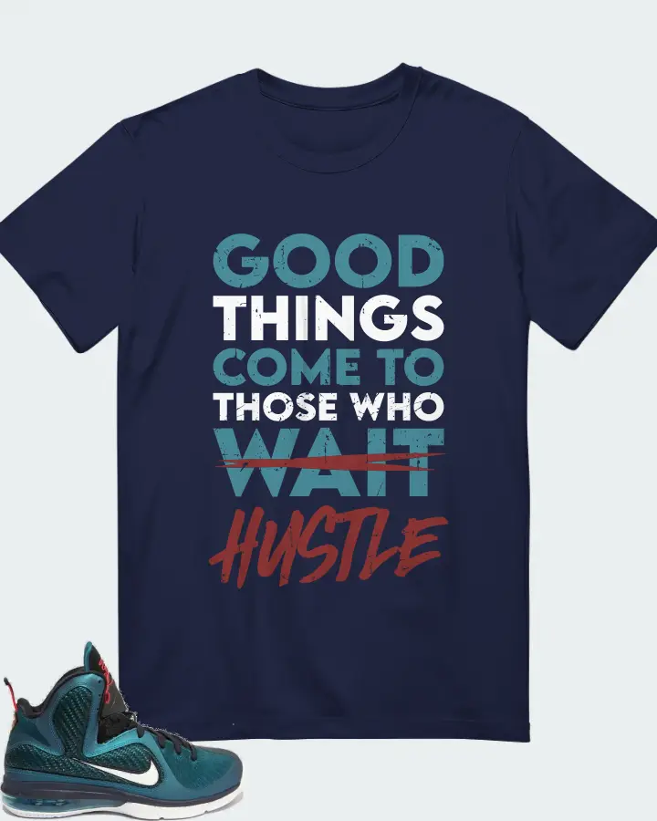 Nike LeBron 9 Sneaker Matching Navy Kid's T-Shirt - Good Things Come