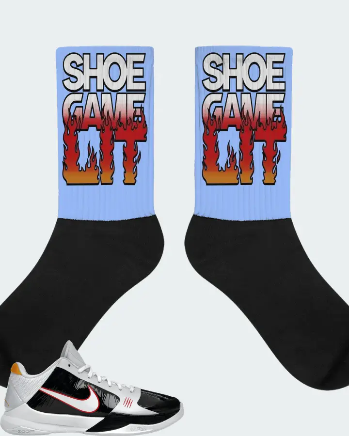 Nike Kobe 5 Protro Sneaker Matching Carolina Blue Socks - Shoe Game Lit Refreshed