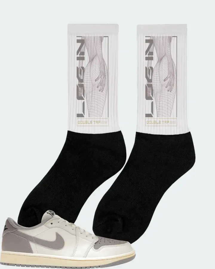 Jordan 1 Retro Low OG Sneaker Matching White Socks (LOGIN) - View 3