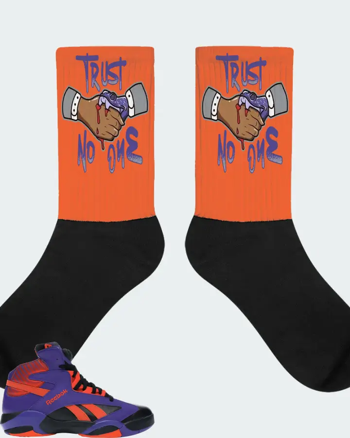 Reebok Shaq Attaq Sneaker Matching Orange Socks - Trust No One