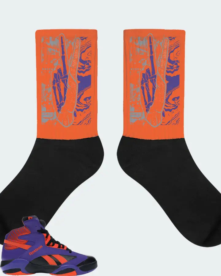 Reebok Shaq Attaq Sneaker Matching Orange Socks - Peace of mind