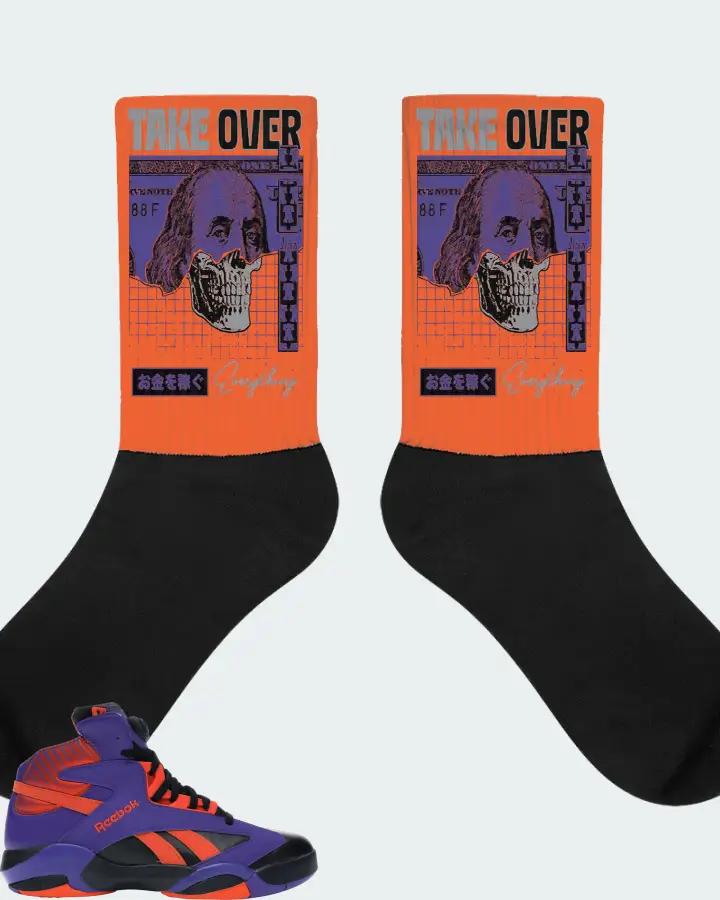 Reebok Shaq Attaq Sneaker Matching Orange Socks - Take Over