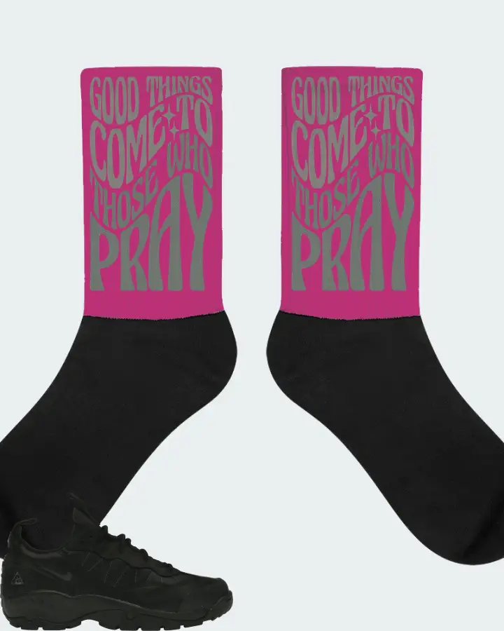 Nike ACG Air Mada Low Sneaker Matching Berry Socks - Good Things Come To Those Who Pray
