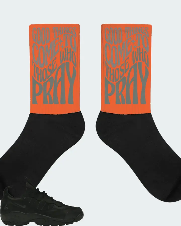 Nike ACG Air Mada Low Sneaker Matching Orange Socks - Good Things Come To Those Who Pray