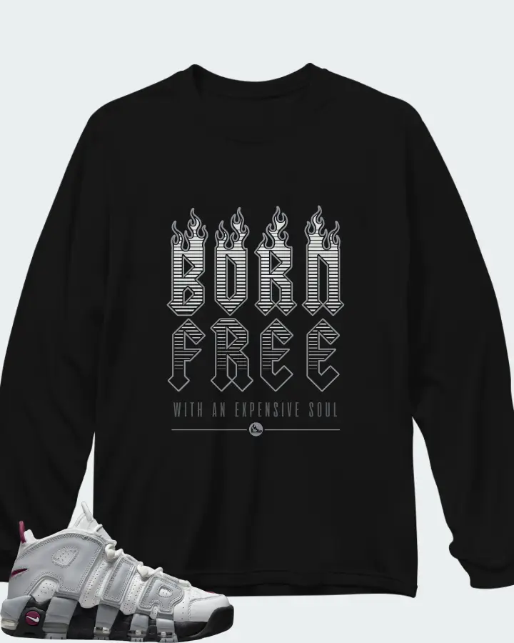 Nike Air More Uptempo Rosewood Wolf Grey (Women's) Matching Long Sleeve T-Shirt