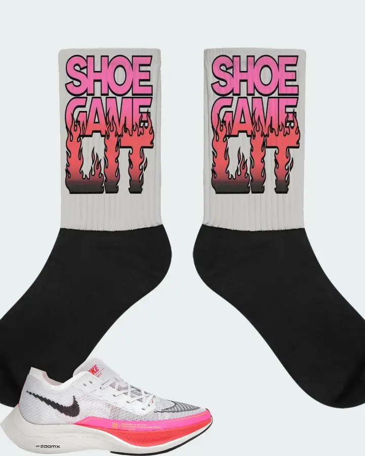 Nike ZoomX Vaporfly Next% 2 Sneaker Matching Grey Socks - Shoe Game Lit Refreshed