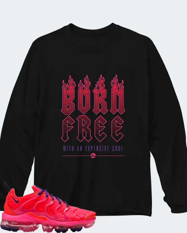 Nike Air VaporMax Plus Bright Crimson  Matching Long Sleeve T-Shirt