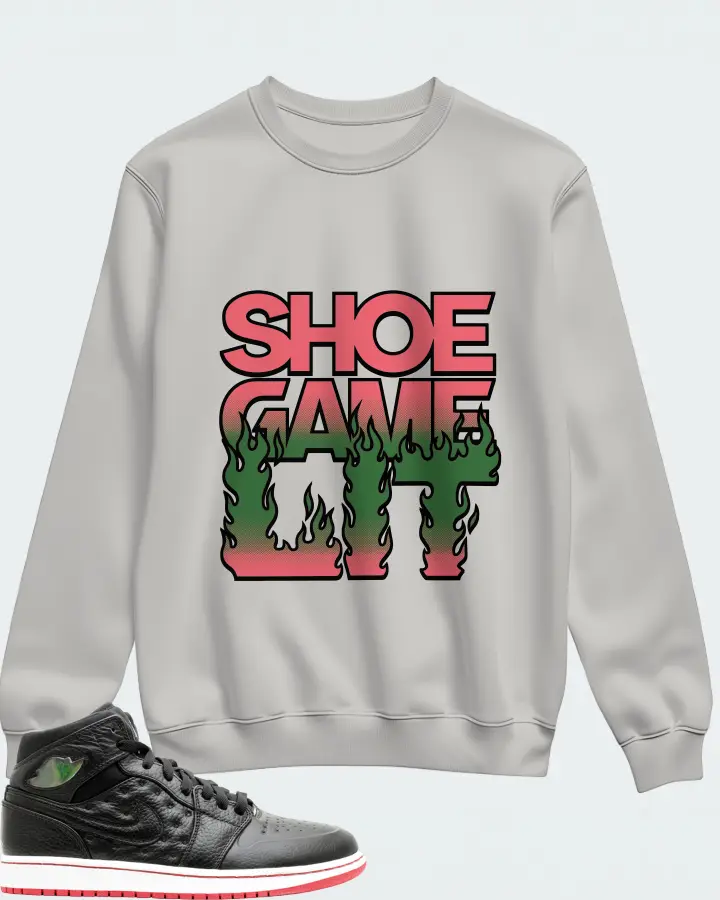 Jordan 1 Retro 97 Sneaker Matching Grey Sweatshirt - Shoe Game Lit Refreshed