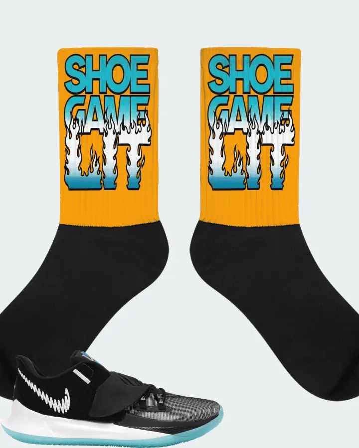 Nike Kyrie Low 3 Sneaker Matching Gold Socks - Shoe Game Lit Refreshed