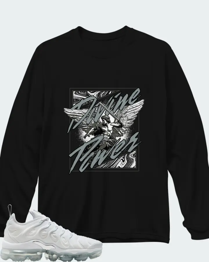 Nike Air VaporMax Plus White Chrome Matching Long Sleeve T-Shirt