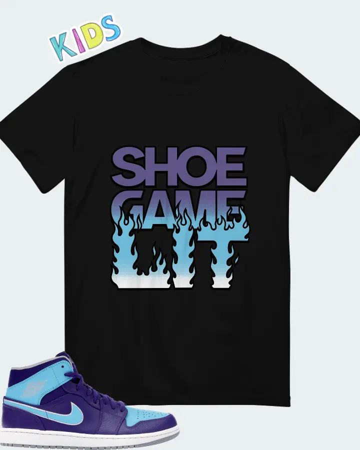 Air Jordan 1 Mid Gamma Blue Matching Kid's T-Shirt