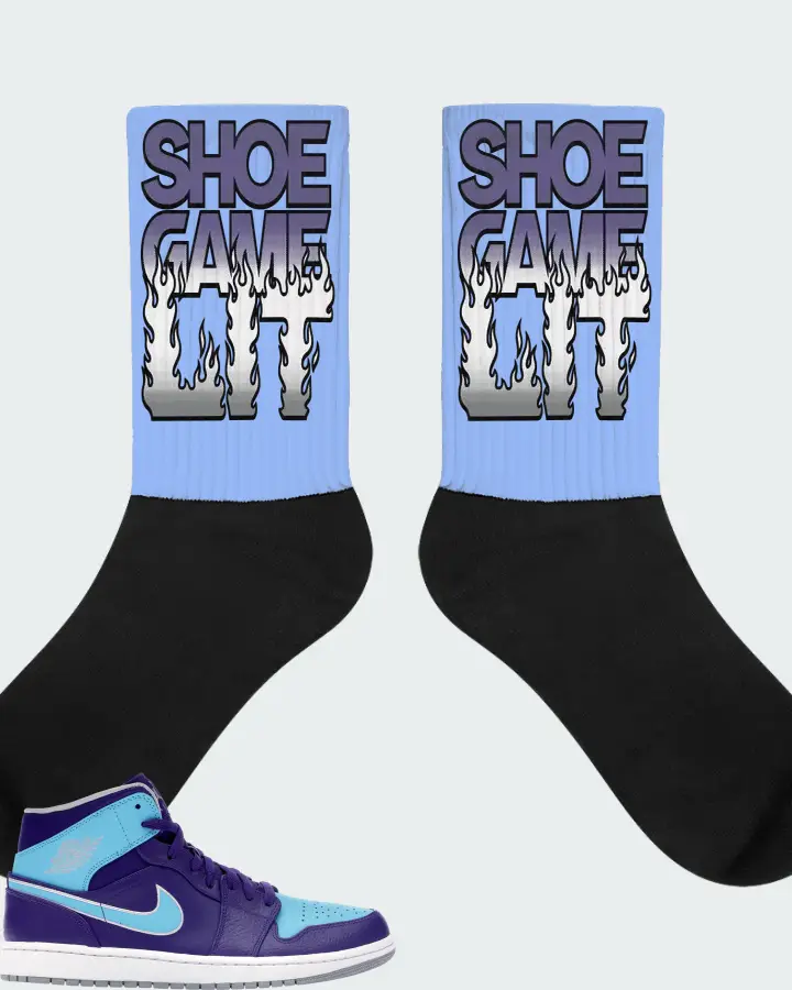 Air Jordan 1 Mid Gamma Blue Matching Socks