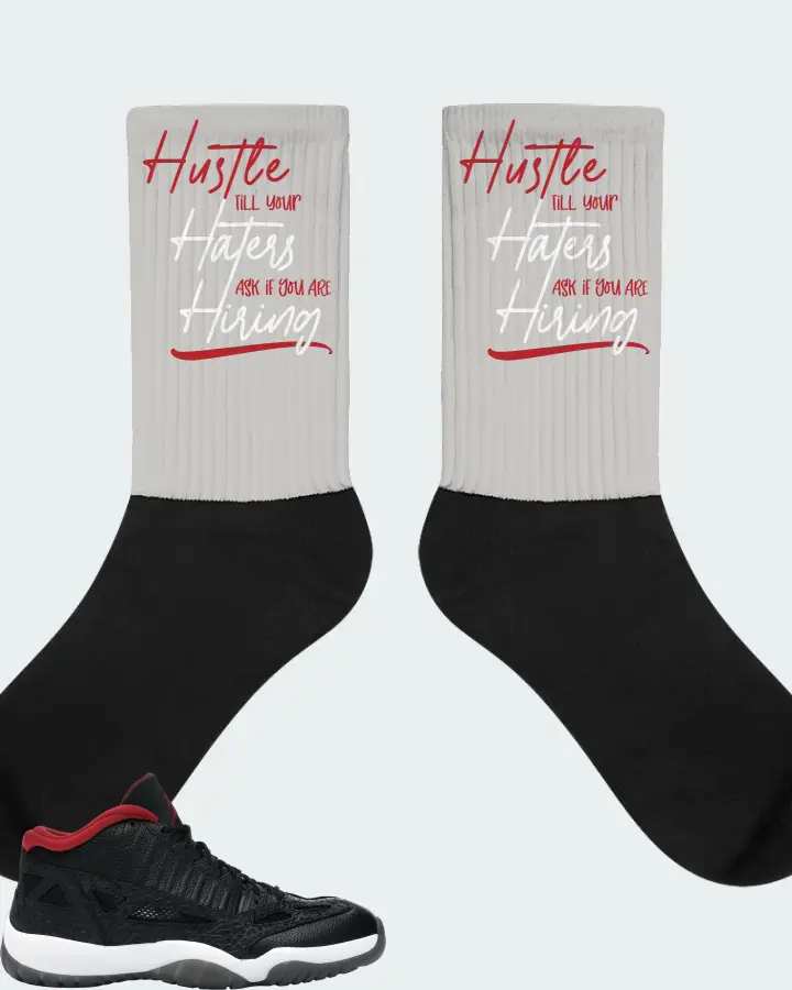 Jordan 11 Retro Low Sneaker Matching Grey Socks - HUSTLE TILL YOUR HATERS ASK