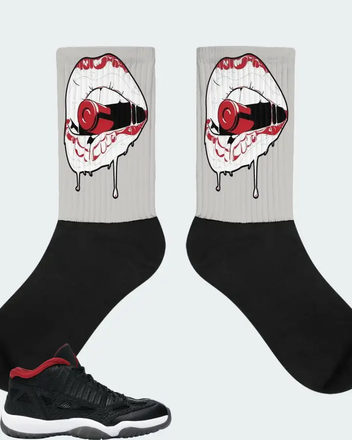 Jordan 11 Retro Low Sneaker Matching Grey Socks - Kiss of Death