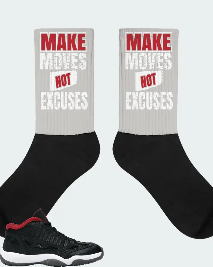 Jordan 11 Retro Low Sneaker Matching Grey Socks - Make Moves Not Excuses