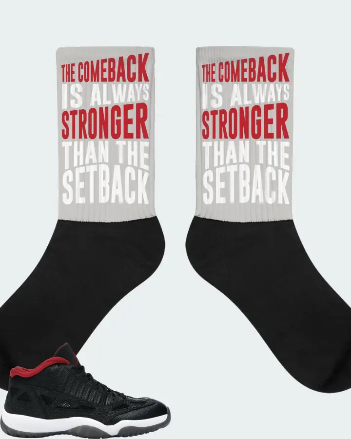 Jordan 11 Retro Low Sneaker Matching Grey Socks - The Comeback
