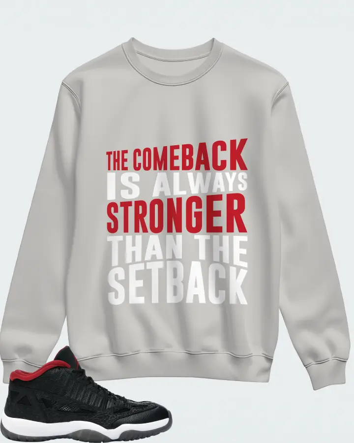 Jordan 11 Retro Low Sneaker Matching Grey Sweatshirt - The Comeback
