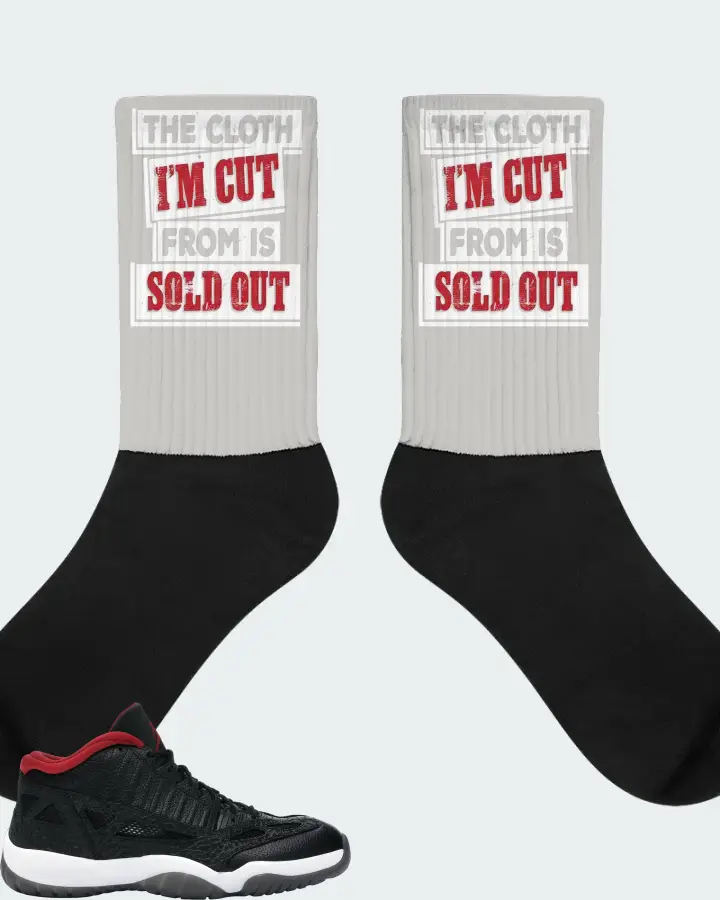 Jordan 11 Retro Low Sneaker Matching Grey Socks - The Cloth I'm Cut From Refreshed