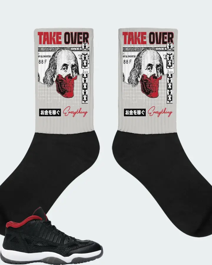 Jordan 11 Retro Low Sneaker Matching Grey Socks - Take Over