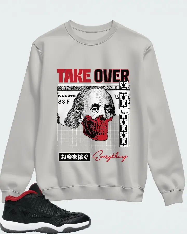 Jordan 11 Retro Low Sneaker Matching Grey Sweatshirt - Take Over