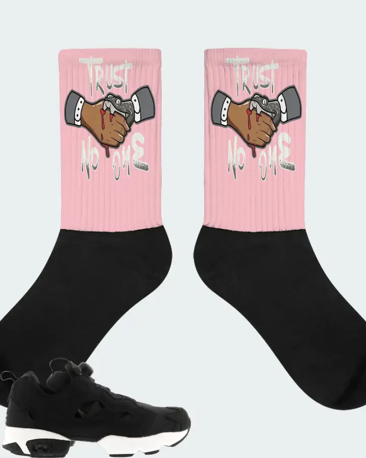 Reebok Instapump Fury Sneaker Matching Pink Socks - Trust No One