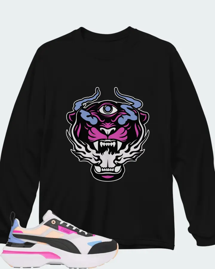 Puma Kosmo Rider Bright White Grey Violet Matching Long Sleeve T-Shirt