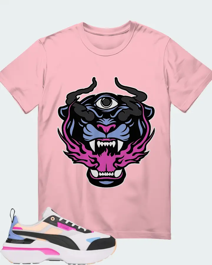 Puma Kosmo Rider Bright White Grey Violet Matching T-Shirt