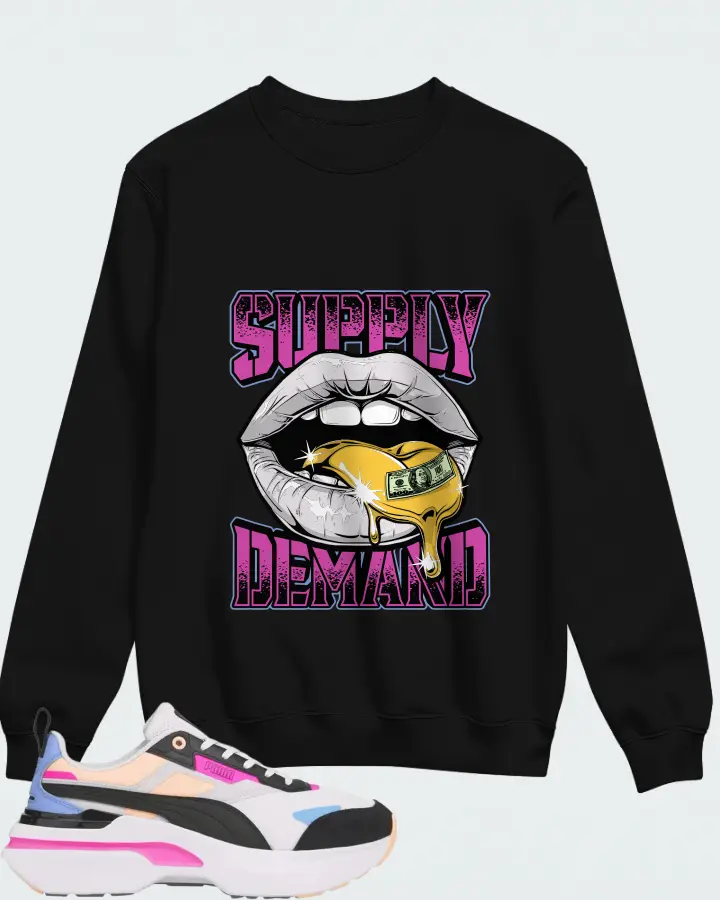 Puma Kosmo Rider Bright White Grey Violet Matching Sweatshirt