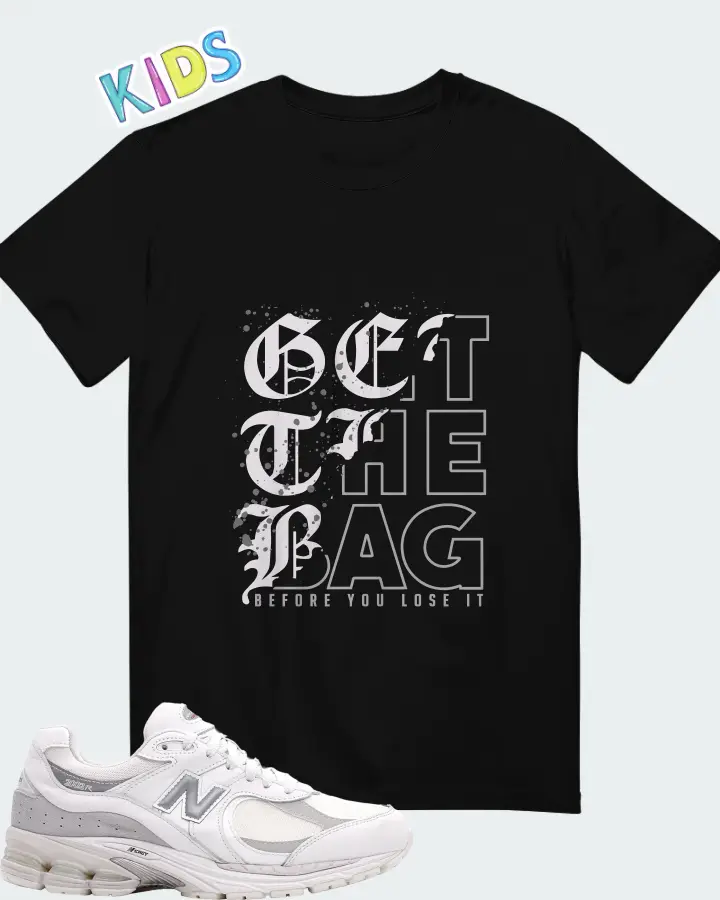 New Balance 2002R Gore-Tex White Brighton Grey Matching Kid's T-Shirt