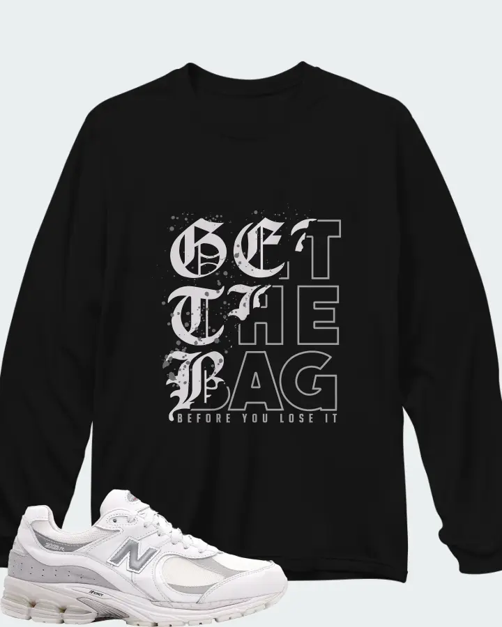 New Balance 2002R Gore-Tex White Brighton Grey Matching Long Sleeve T-Shirt