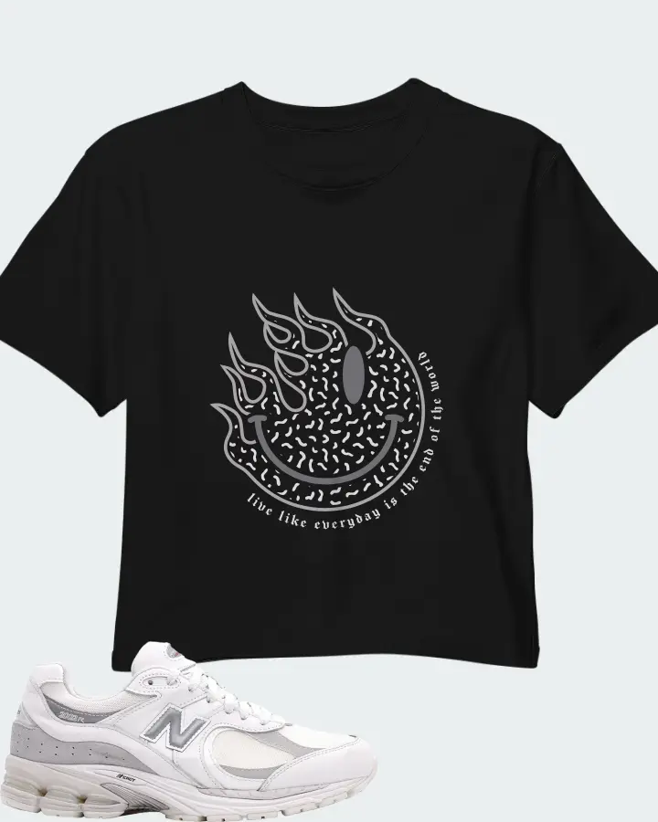 New Balance 2002R Gore-Tex White Brighton Grey Matching Crop Top