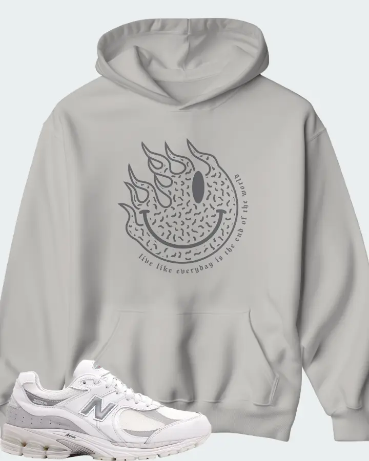 New Balance 2002R Gore-Tex White Brighton Grey Matching Hoodie