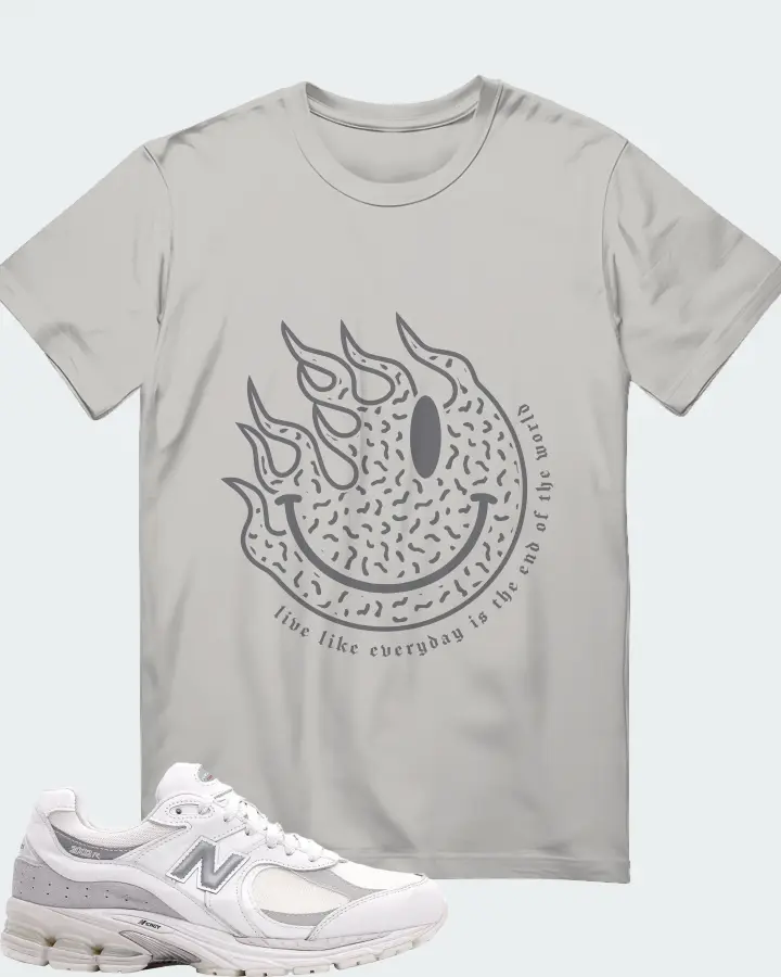 New Balance 2002R Gore-Tex White Brighton Grey Matching T-Shirt