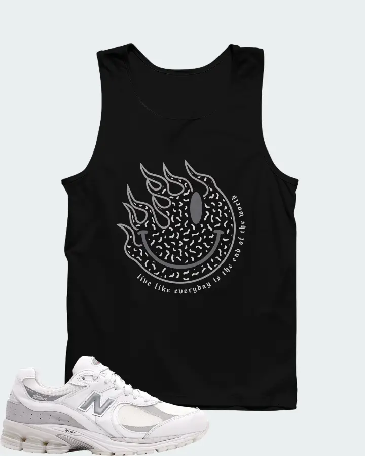New Balance 2002R Gore-Tex White Brighton Grey Matching Tank Top