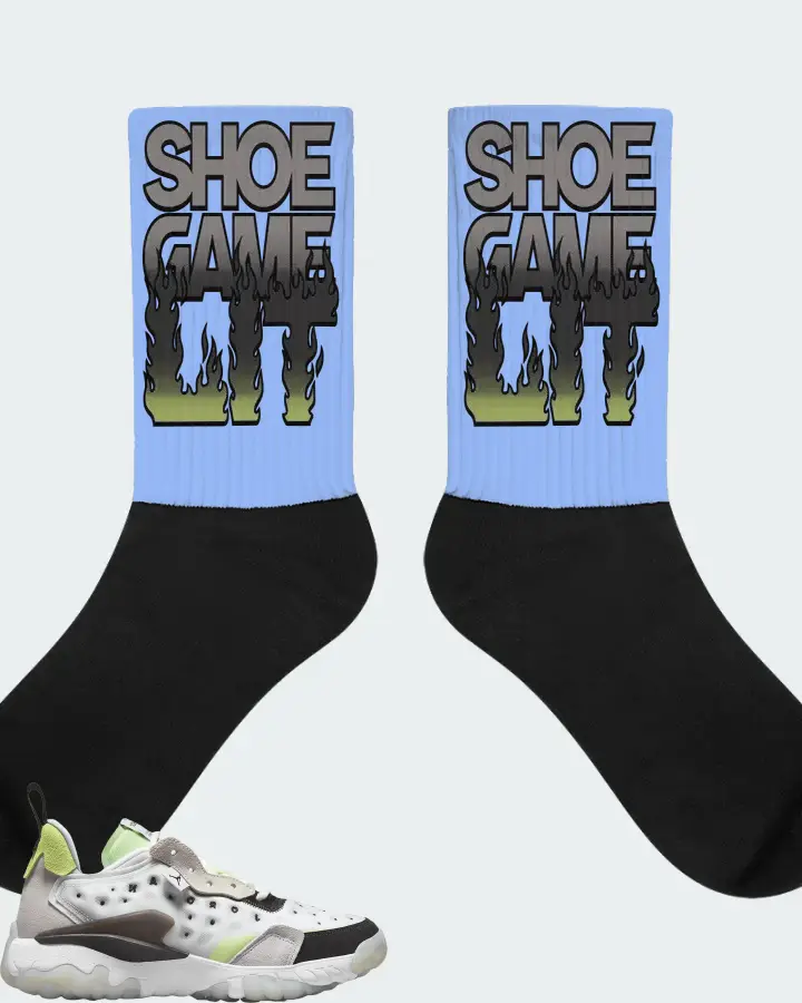 Jordan Delta 2 Sneaker Matching Carolina Blue Socks - Shoe Game Lit Refreshed
