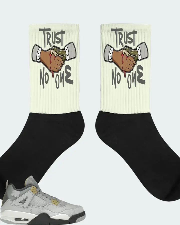 Jordan 4 Retro SE Sneaker Matching Citron Socks - Trust No One