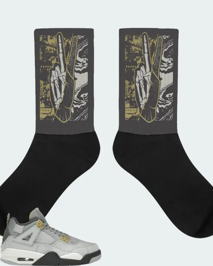 Jordan 4 Retro SE Sneaker Matching Dark Grey Socks - Peace of mind