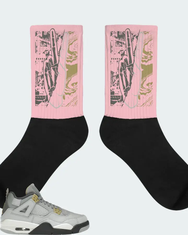 Jordan 4 Retro SE Sneaker Matching Pink Socks - Peace of mind