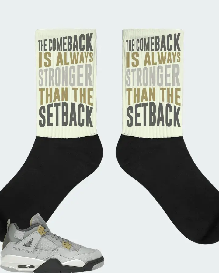 Jordan 4 Retro SE Sneaker Matching Citron Socks - The Comeback
